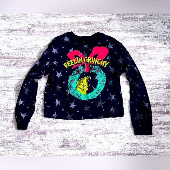 Dr. Seuss Tops - Grinch Holiday Sweater‎ - Black with Green and Red women’s size small